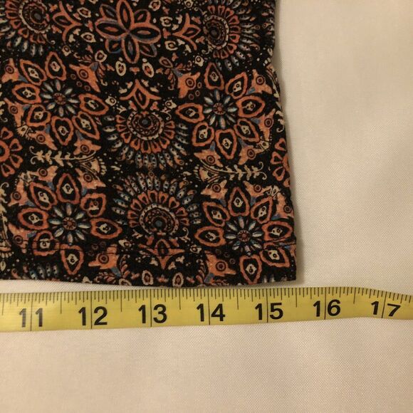 Garage Crop Top Women Sz L Multicolor Cap Sleeve Stretch V Neck Tee Shirt Casual - Picture 8 of 10